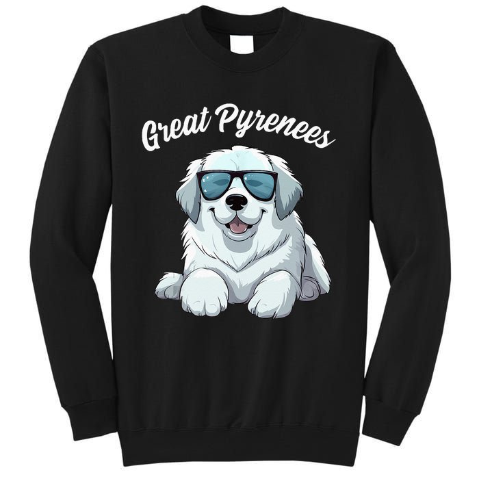 Great Pyrenees Dog With Sunglasses Cool Great Pyrenees Tall Sweatshirt