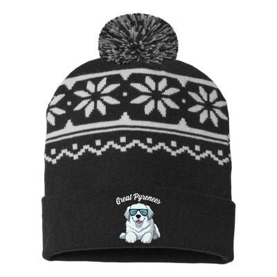 Great Pyrenees Dog With Sunglasses Cool Great Pyrenees USA-Made Snowflake Beanie