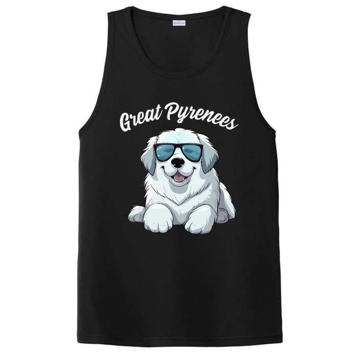 Great Pyrenees Dog With Sunglasses Cool Great Pyrenees PosiCharge Competitor Tank