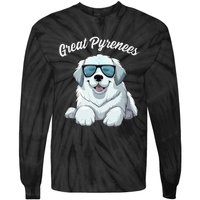 Great Pyrenees Dog With Sunglasses Cool Great Pyrenees Tie-Dye Long Sleeve Shirt