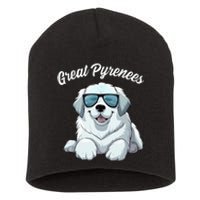 Great Pyrenees Dog With Sunglasses Cool Great Pyrenees Short Acrylic Beanie