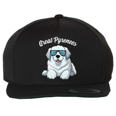 Great Pyrenees Dog With Sunglasses Cool Great Pyrenees Wool Snapback Cap