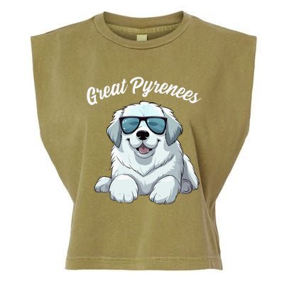 Great Pyrenees Dog With Sunglasses Cool Great Pyrenees Garment-Dyed Women's Muscle Tee