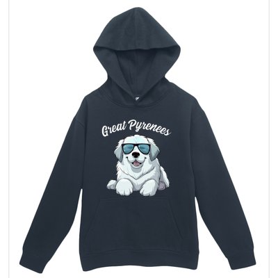 Great Pyrenees Dog With Sunglasses Cool Great Pyrenees Urban Pullover Hoodie