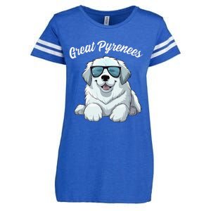 Great Pyrenees Dog With Sunglasses Cool Great Pyrenees Enza Ladies Jersey Football T-Shirt