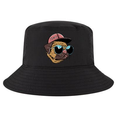 Gangster Pug Dog Hipster Cool Shades Cool Comfort Performance Bucket Hat