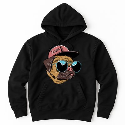Gangster Pug Dog Hipster Cool Shades Hoodie