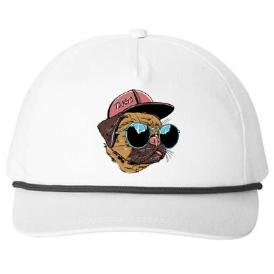 Gangster Pug Dog Hipster Cool Shades Snapback Five-Panel Rope Hat