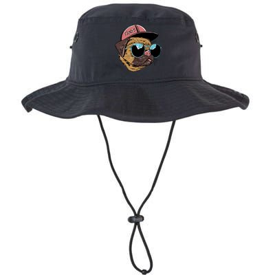 Gangster Pug Dog Hipster Cool Shades Bucket Hat
