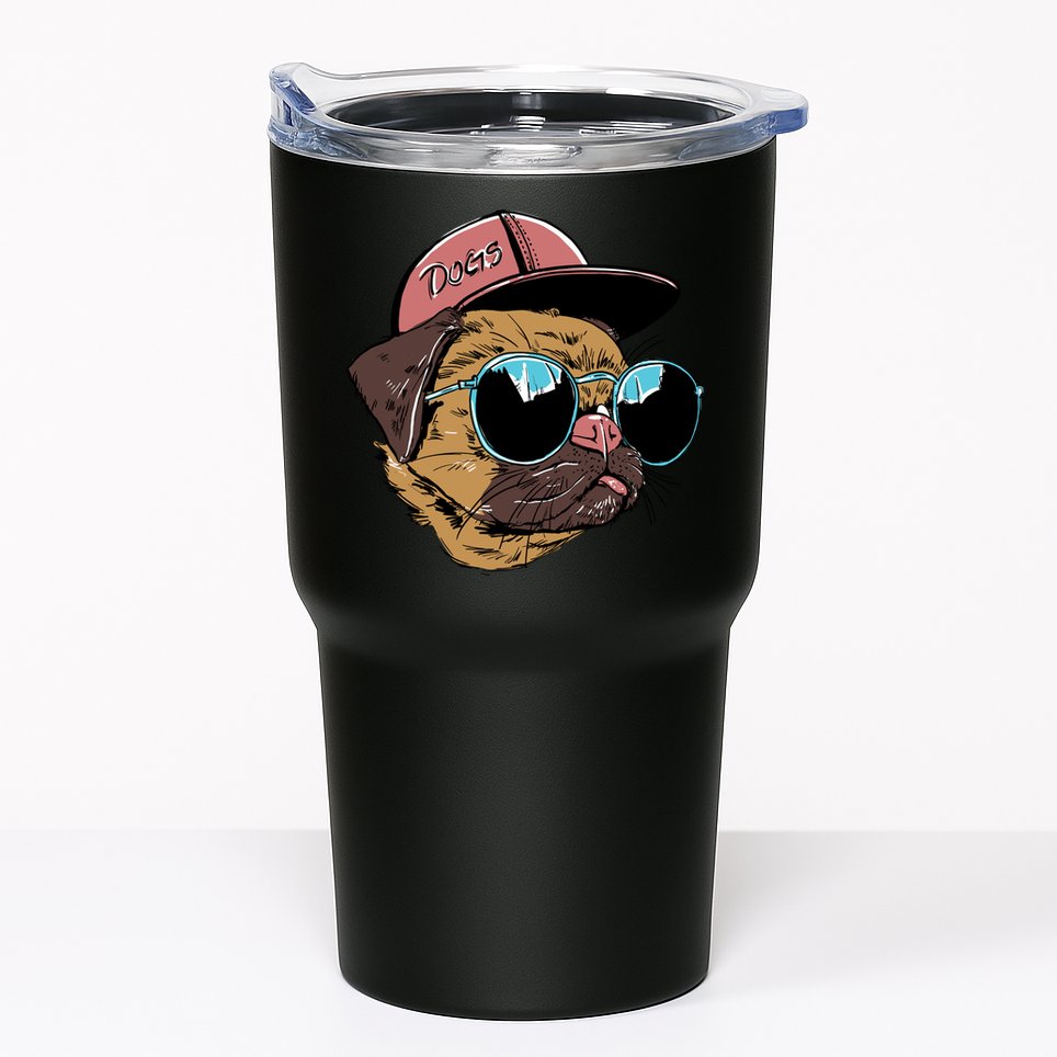 Gangster Pug Dog Hipster Cool Shades Tumbler