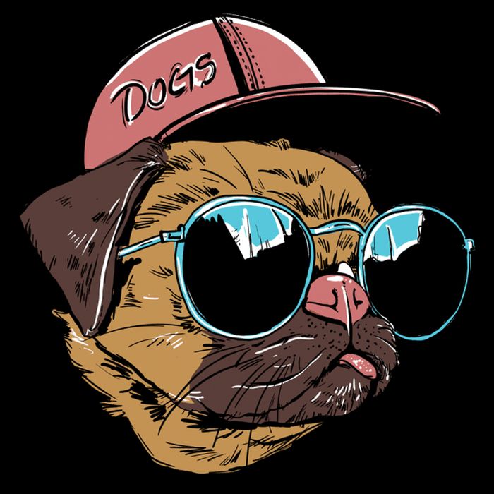 Gangster Pug Dog Hipster Cool Shades Tie-Dye T-Shirt