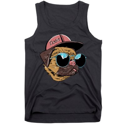 Gangster Pug Dog Hipster Cool Shades Tank Top