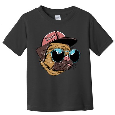 Gangster Pug Dog Hipster Cool Shades Toddler T-Shirt