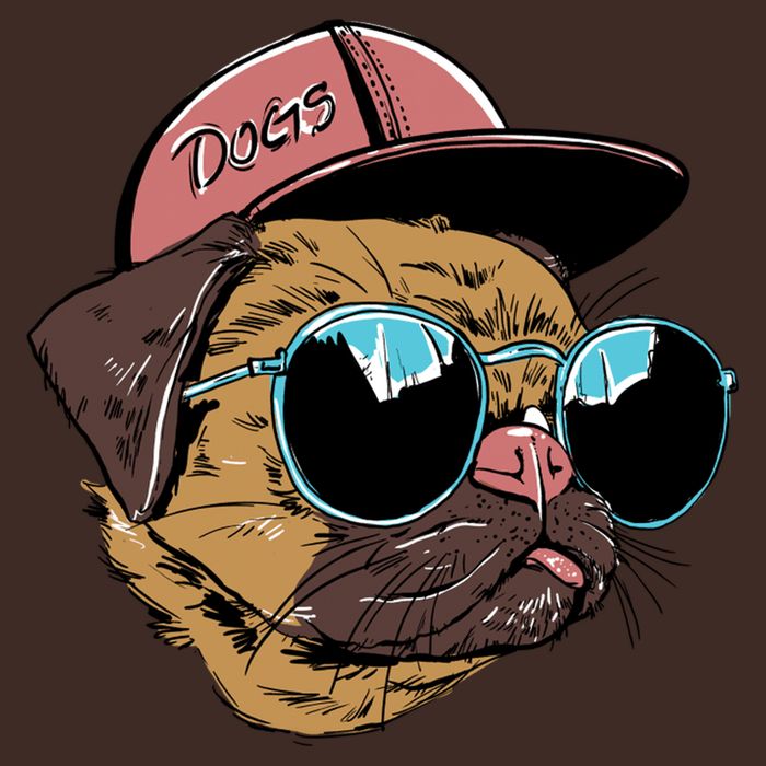Gangster Pug Dog Hipster Cool Shades Cooling Performance Crew T-Shirt
