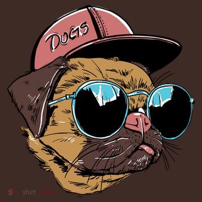 Gangster Pug Dog Hipster Cool Shades T-Shirt