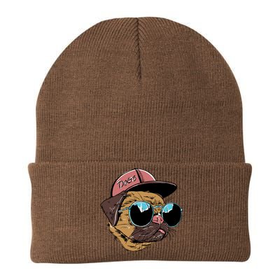 Gangster Pug Dog Hipster Cool Shades Knit Cap Winter Beanie