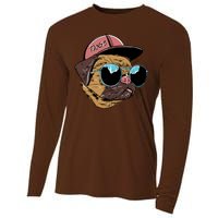 Gangster Pug Dog Hipster Cool Shades Cooling Performance Long Sleeve Crew