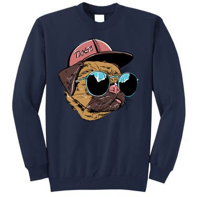 Gangster Pug Dog Hipster Cool Shades Tall Sweatshirt