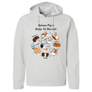 Guinea Pig Daily Todo List Funny Cute Guinea Pig Lover Performance Fleece Hoodie