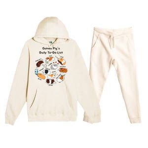 Guinea Pig Daily Todo List Funny Cute Guinea Pig Lover Premium Hooded Sweatsuit Set