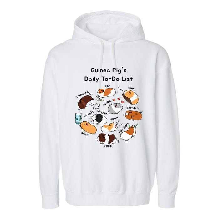 Guinea Pig Daily Todo List Funny Cute Guinea Pig Lover Garment-Dyed Fleece Hoodie