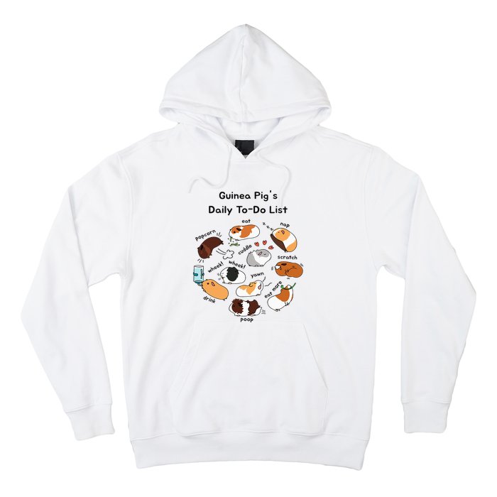 Guinea Pig Daily Todo List Funny Cute Guinea Pig Lover Hoodie