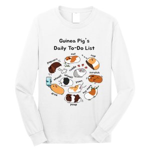 Guinea Pig Daily Todo List Funny Cute Guinea Pig Lover Long Sleeve Shirt