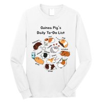 Guinea Pig Daily Todo List Funny Cute Guinea Pig Lover Long Sleeve Shirt