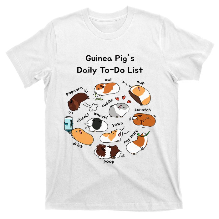 Guinea Pig Daily Todo List Funny Cute Guinea Pig Lover T-Shirt