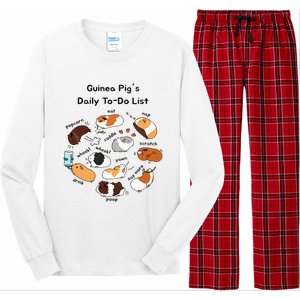 Guinea Pig Daily Todo List Funny Cute Guinea Pig Lover Long Sleeve Pajama Set