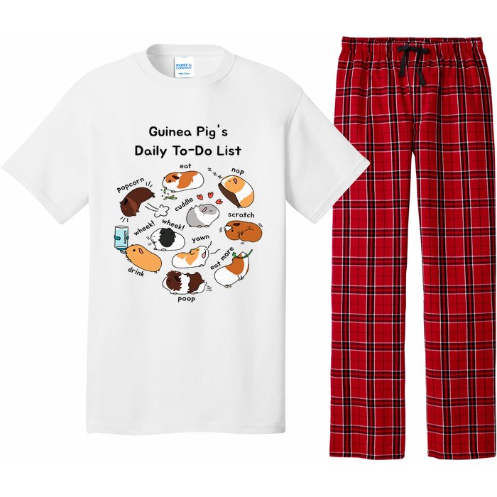 Guinea Pig Daily Todo List Funny Cute Guinea Pig Lover Pajama Set