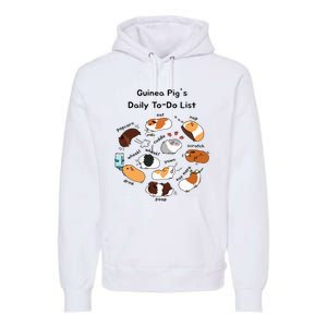 Guinea Pig Daily Todo List Funny Cute Guinea Pig Lover Premium Hoodie