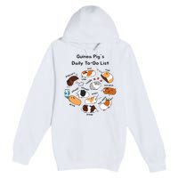 Guinea Pig Daily Todo List Funny Cute Guinea Pig Lover Premium Pullover Hoodie