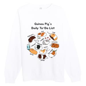 Guinea Pig Daily Todo List Funny Cute Guinea Pig Lover Premium Crewneck Sweatshirt