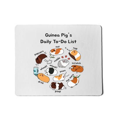 Guinea Pig Daily Todo List Funny Cute Guinea Pig Lover Mousepad