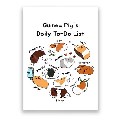 Guinea Pig Daily Todo List Funny Cute Guinea Pig Lover Poster