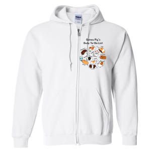 Guinea Pig Daily Todo List Funny Cute Guinea Pig Lover Full Zip Hoodie