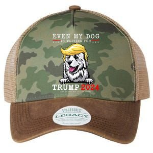 Great Pyrenees Dog Even My Dog Is Waiting For Trump 2024 Legacy Tie Dye Trucker Hat