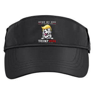 Great Pyrenees Dog Even My Dog Is Waiting For Trump 2024 Adult Drive Performance Visor