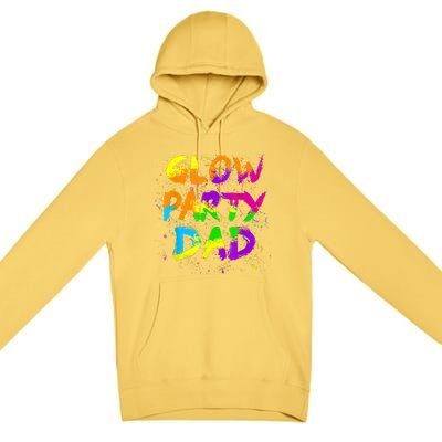 Glow Party Dad Splatter Effect 80 Theme Color Birthday Party Premium Pullover Hoodie