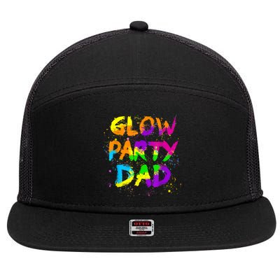 Glow Party Dad Splatter Effect 80 Theme Color Birthday Party 7 Panel Mesh Trucker Snapback Hat