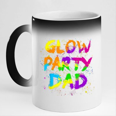 Glow Party Dad Splatter Effect 80 Theme Color Birthday Party 11oz Black Color Changing Mug