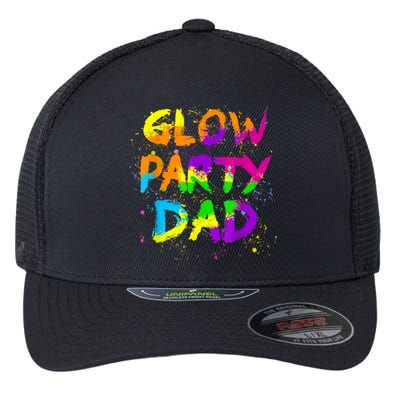 Glow Party Dad Splatter Effect 80 Theme Color Birthday Party Flexfit Unipanel Trucker Cap