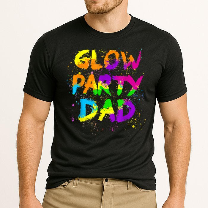 Glow Party Dad Splatter Effect 80 Theme Color Birthday Party Performance Shirt