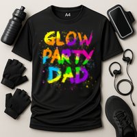 Glow Party Dad Splatter Effect 80 Theme Color Birthday Party Performance Shirt