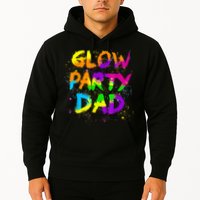 Glow Party Dad Splatter Effect 80 Theme Color Birthday Party Hoodie