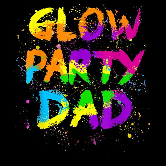 Glow Party Dad Splatter Effect 80 Theme Color Birthday Party Long Sleeve Shirt