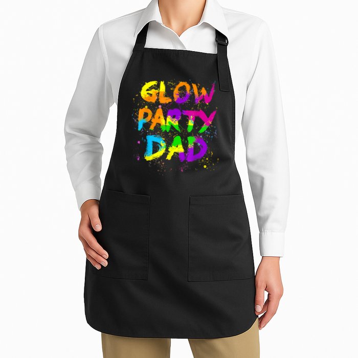 Glow Party Dad Splatter Effect 80 Theme Color Birthday Party Apron