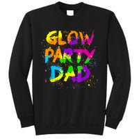 Glow Party Dad Splatter Effect 80 Theme Color Birthday Party Sweatshirt
