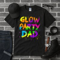 Glow Party Dad Splatter Effect 80 Theme Color Birthday Party Tall T-Shirt